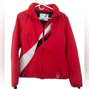 Spyder Primaloft XXL Red Ski Coat size 8 Insulated Detachable Hood‎ Goggle Wipe